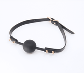 Love In Leather Studded Gag With Silicone Ball Bondage Gags and Bits
